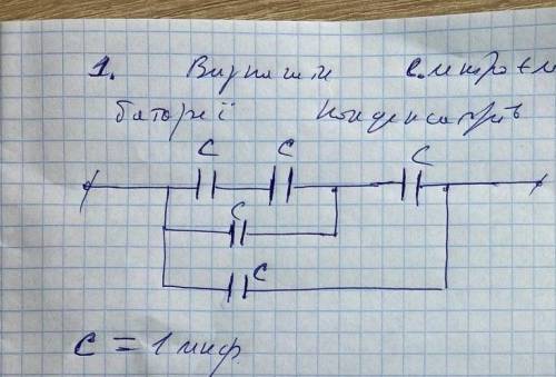 Визначте електроємність батареї конденсаторів​