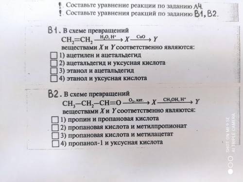 Ребят хелпуйте, идет контроша, по химии ни черта не понимаю, органика, в1 или в2, любой решите