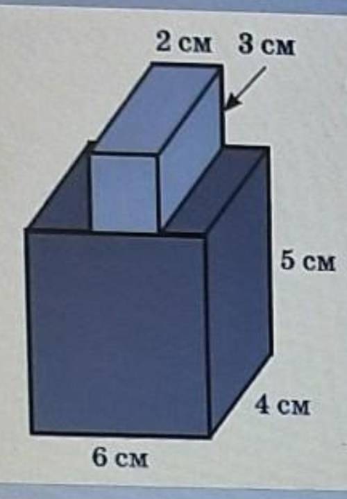 Деталь складається із прямокутних паралелепіпедів. Знайдітьплощу повної поверхні деталі.​