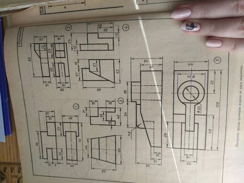 Начертить третий вид каждой 5 фигуры