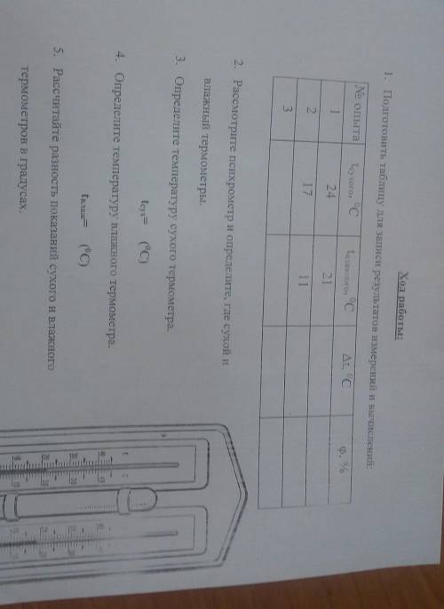 . Очень надо. Лабораторная работа определение относительной влажности воздуха ​
