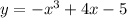 y = - {x}^{3} + 4x - 5