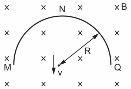 Тонкое проводящее полукольцо радиуса R падает в вертикальной плоскости в однородном горизонтальном м