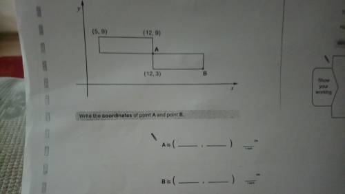 This diagram shows two identical rectangles on coordinate axes. Write the coordinates of point A and