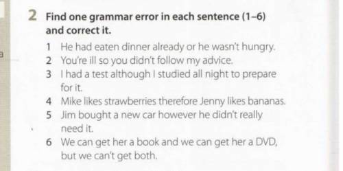 Find one grramar error is each ​