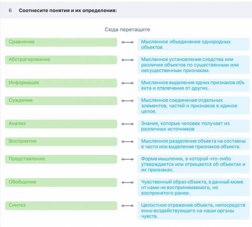 Стрелками соотнесите определение и их понятия!