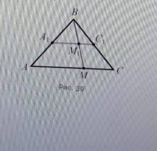 в треугольнике АВС отрезок А1С1 параллелен основанию АС, прямая ВМ пересекает отрезок А1С1 в точке М