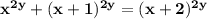 \bf\\x^{2y}+(x+1)^{2y}=(x+2)^{2y}