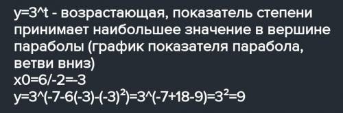 Найдите наибольшее значение функции: y=7-6x-x^2