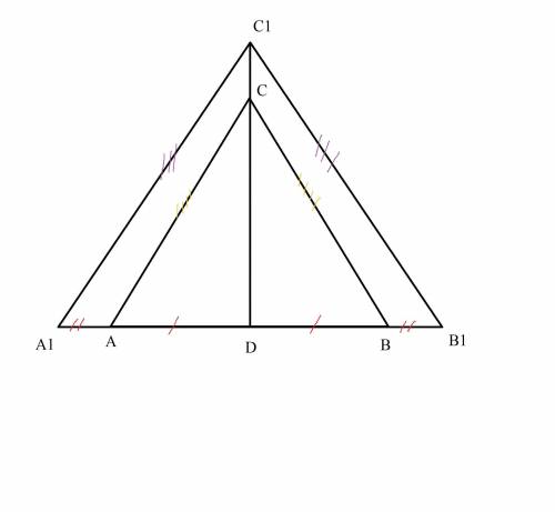 Трудная задача из олимпиады 11 класс Дано: A1A=BB1=?(Найти) AD=DB=?(Найти) A1D=DB1=6,5 A1B1=13 CD=6,