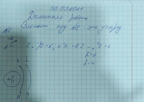 Нужно составить Для элементов под № 6,8,10,15,17, 18, 19 записать строение атома и определить количе