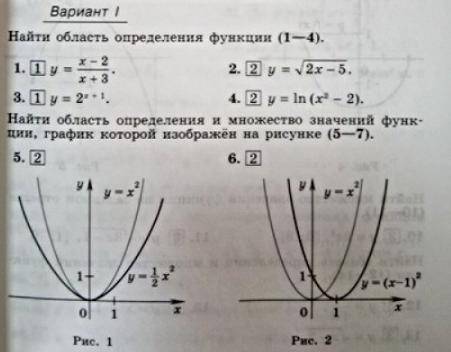 Найти область определения функции 1. 1. У=(х-2)/х+3 2. У=2^(х+1) 3. У=2х-5 4. У=ln(х^2-2) Найдите об