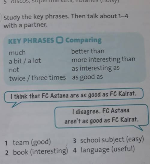 3 study the key phrases. then talk about 1-4 with your partner. keywords comparing a lot of things a