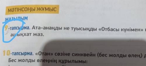 9-тапсырма. Ата-анаңды не туысыңды «Отбасы күнімен құттықтап, ашықхат жаз