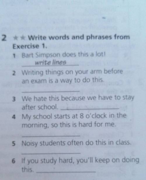 2,. Write words and phrases from Exercise 1