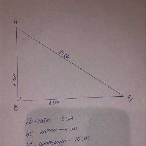 ПОСТРОЙТЕ ПРЯМОУГОЛЬНЫЙ ТРЕУГОЛЬНИК С КАТЕТАМИ 6 И 8
