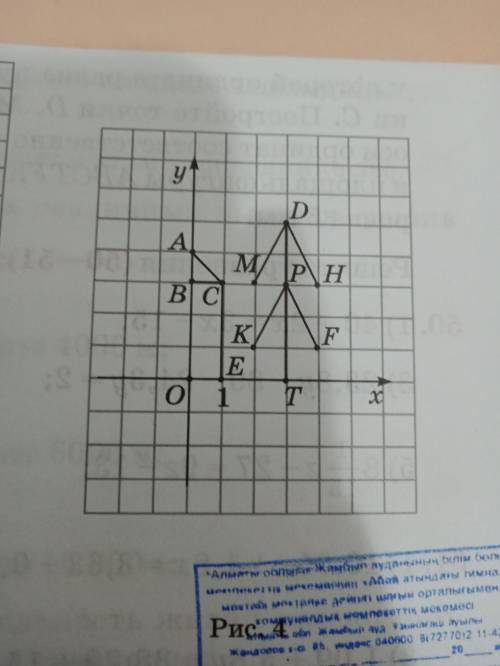 47. Запишите координаты точек А, В, С, E, D, M, H, К, F, Т, P, изображенных на рисунке 4. 1) Запишит