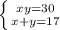 \left \{ {{xy=30} \atop {x+y=17}} \right.