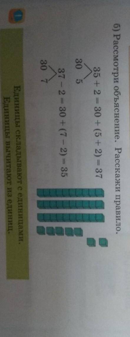 Б) Рассмотри объяснение. Расскажи правило.