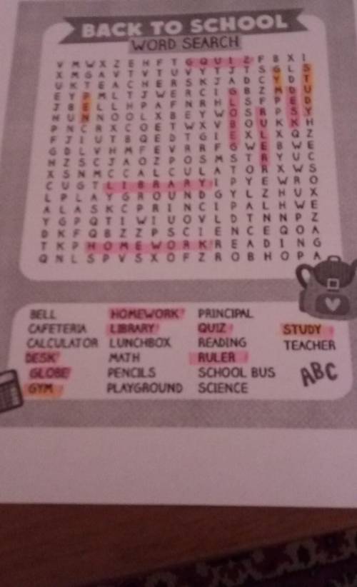 BACK TO SCHOOL WORD SEARCH 2 # X1 X MOV TV7 UK TEACHER EY * 77 WE C# 6 JELPP NR NCRX COE 7 WXV 30 VK