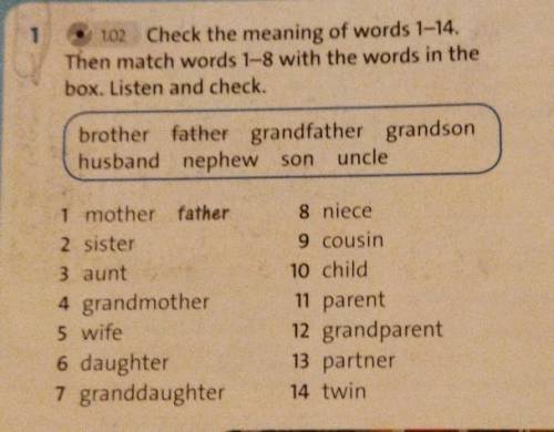 ✨7 класс✨Англ ✨Check the meaning of words 1-14. Then match words 1-8 with the words in the box. List