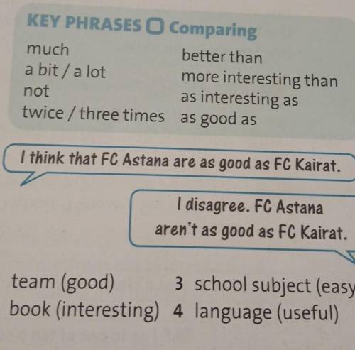 Study the key phrases. Then talk about 1-4 with a partner.