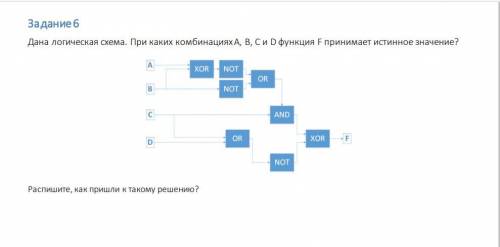 Дана логическая схема при каких комбинациях a b c и d функция f принимает истинное значение