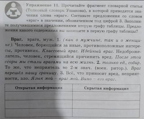 Упражнение 11. Прочитайте фрагмент словарной статьи (Толковый словарь Ушакова), в которой приводятся