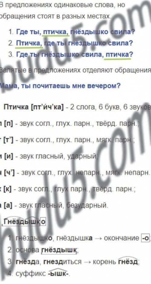 21. Прочитайте выразительно. В чём сходство и раз предложений каждой группы? 1. Где ты, птичка,гнёз