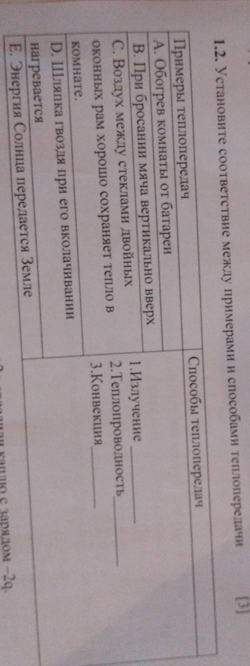 131 1.2. Установите соответствие между примерами и теплопередачи теплопередачПримеры теплопередачА,