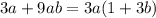 3a + 9ab = 3a(1 + 3b)