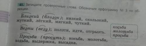 Запишите проверочные слова. Обозначьте орфограмму № 3 по образцам.