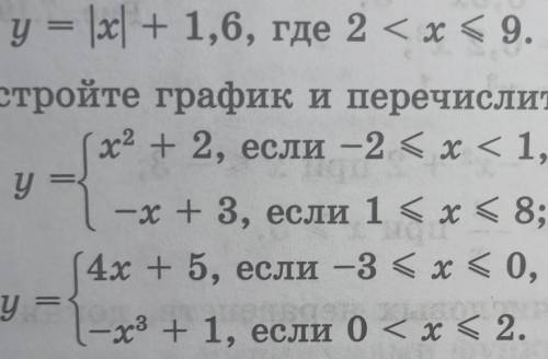 Постройте график функции и перечислите свойства функции