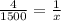 \frac{4}{1500} = \frac{1}{x}