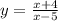 y = \frac{x + 4}{x - 5}