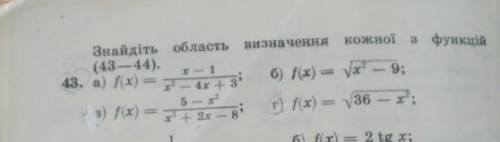 Знайдіть область визначення функції