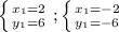 \left \{ {{x_{1} =2} \atop {y_{1} =6}} \right.; \left \{ {{x_{1} =-2} \atop {y_{1} =-6}} \right.