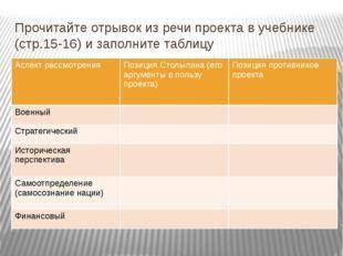 Отрывок Сто двадцать лет на службе стране:проект П. А. Столыпина капец