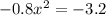 - 0.8 {x}^{2} = - 3.2