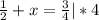 \frac{1}{2} + x=\frac{3}{4} |*4