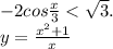 - 2cos \frac{x}{3} < \sqrt{3}. \\ y = \frac{ {x}^{2} + 1}{x}