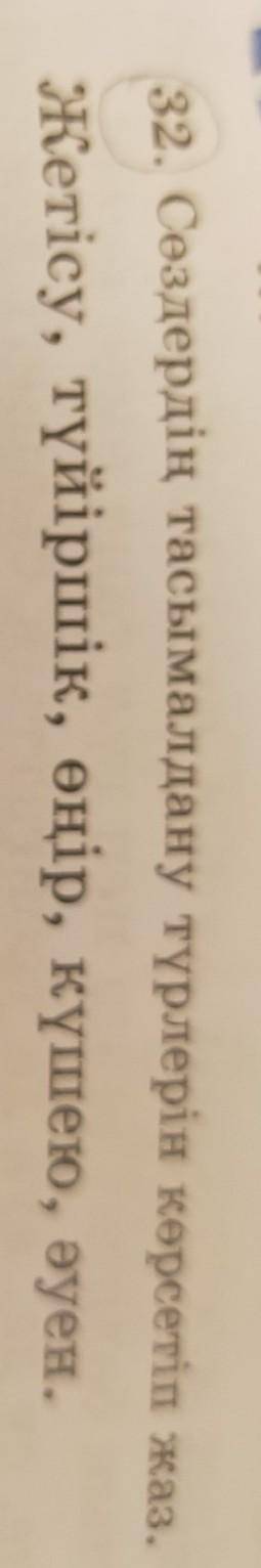 32. Сөздердің тасымалдану түрлерін көрсетіп жаз. Жетісу, түйіршік, өңір, күшею, әуен. Помагите