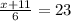 \frac{x + 11}{6} = 23