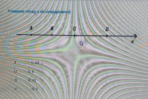 Соедини точку с ее координатой А B C D x х А A НЕ -1.43 D D 0.6 В 0.81 С -0.9