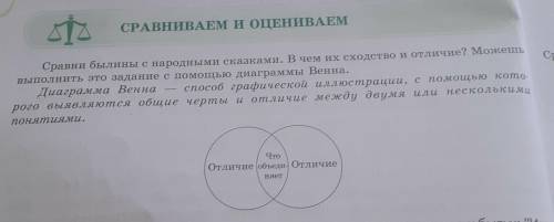 Сравни былины с народными сказками. В чем их сходство и отличие? Можешь выполнить это задание с диаг