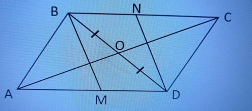 На рисунку BNDM – паралелограм. Доведіть, що чотирикутник. ABCD також є паралелограмом.