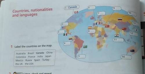 Canada Countries, nationalities and languages 1 Label the countries on the map 5 Colombia France Ind