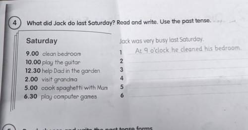 What did jack to last Saturday? Read and write. Use the past tense