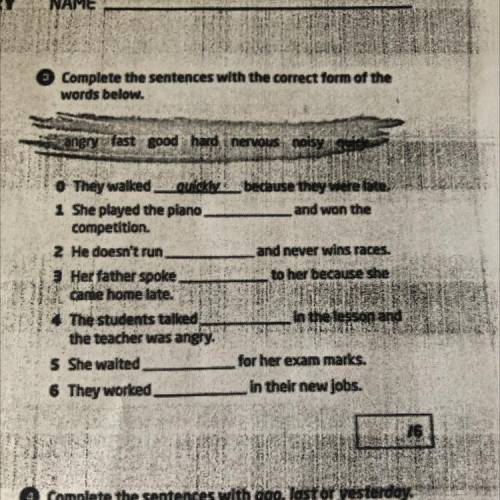 Complete the sentences with the correct form of the Svords below