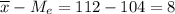 \overline{x}-M_e=112-104=8